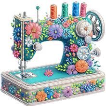 Load image into Gallery viewer, 4pcs Diamond Painting - Partial Special Shaped - Sewing Machine And Flower (30*30CM)
