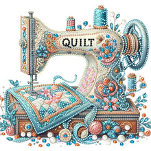 Load image into Gallery viewer, 4pcs Diamond Painting - Partial Special Shaped - Sewing Machine And Flower (30*30CM)
