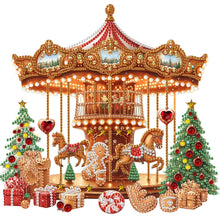 Load image into Gallery viewer, 4pcs Diamond Painting - Partial Special Shaped - Merry-Go-Round And Christmas Tree (30*30CM)
