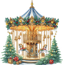 Load image into Gallery viewer, 4pcs Diamond Painting - Partial Special Shaped - Merry-Go-Round And Christmas Tree (30*30CM)
