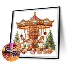 Load image into Gallery viewer, 4pcs Diamond Painting - Partial Special Shaped - Merry-Go-Round And Christmas Tree (30*30CM)
