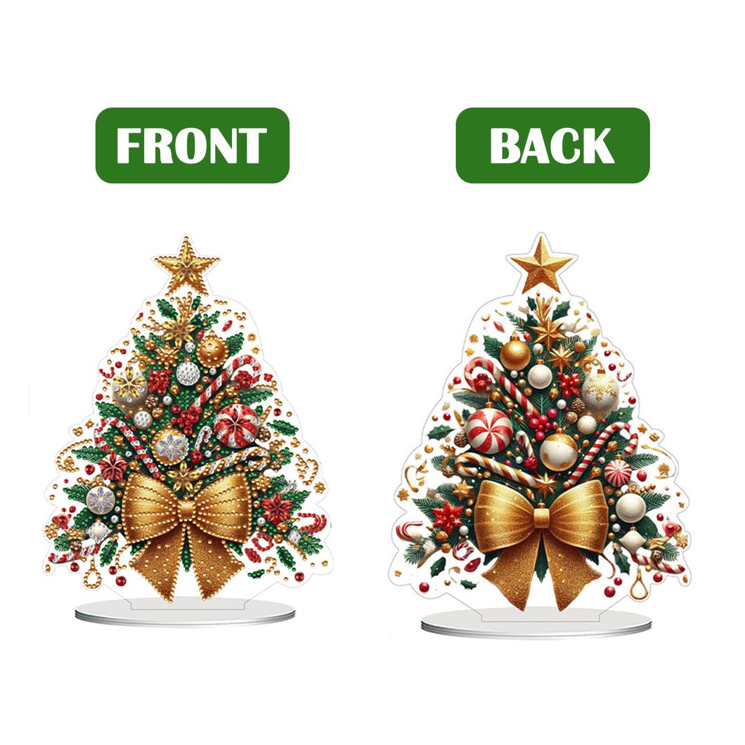 2D Flat Christmas Tree Print DIY Diamond Painting Tabletop Ornaments Decorations