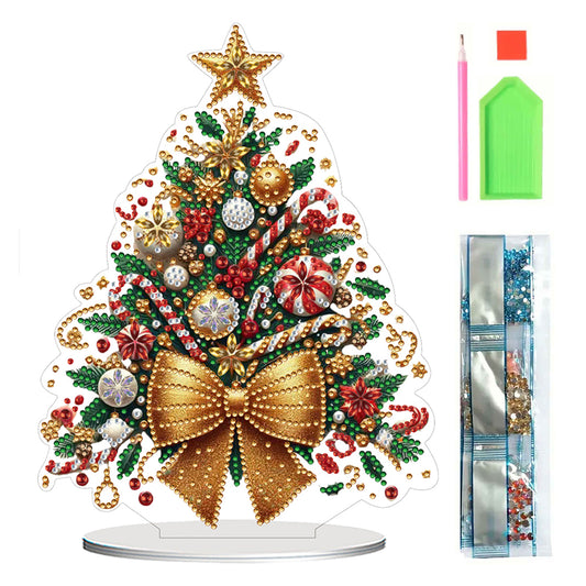 2D Flat Christmas Tree Print DIY Diamond Painting Tabletop Ornaments Decorations