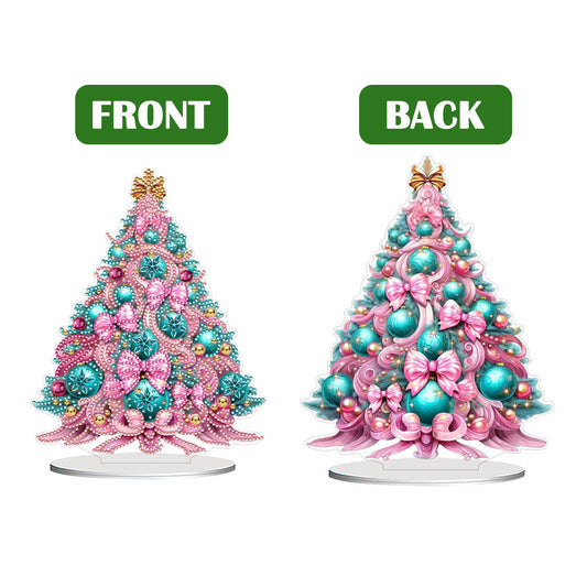 2D Flat Christmas Tree Print DIY Diamond Painting Tabletop Ornaments Decorations