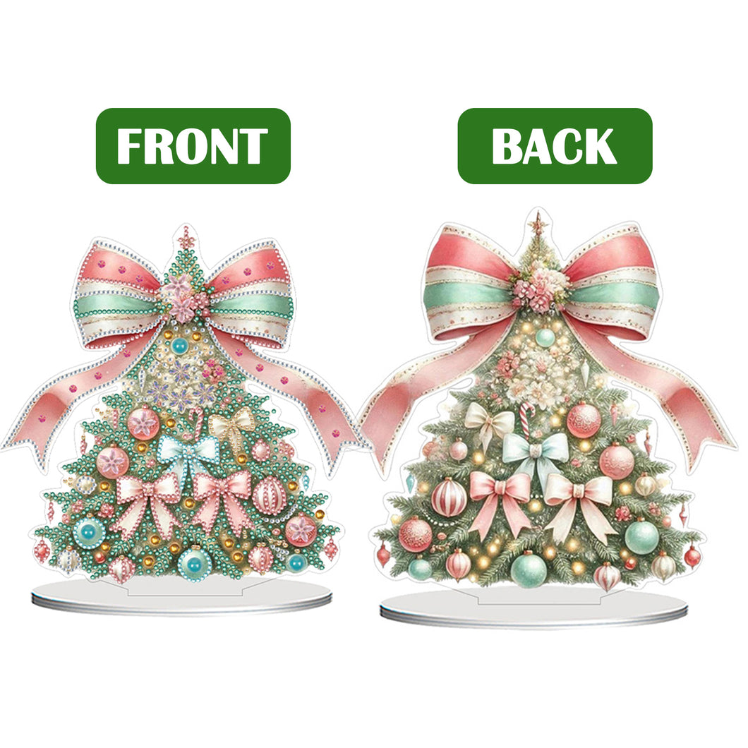 2D Flat Christmas Tree Print DIY Diamond Painting Tabletop Ornaments Decorations