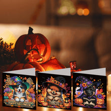 Load image into Gallery viewer, 6PCS DIY Diamond Art Greeting Cards Halloween Designs for Celebrations (H030)
