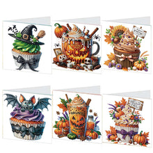 Load image into Gallery viewer, 6PCS DIY Diamond Art Greeting Cards Halloween Designs for Celebrations (H031)
