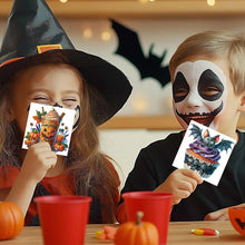 Load image into Gallery viewer, 6PCS DIY Diamond Art Greeting Cards Halloween Designs for Celebrations (H031)
