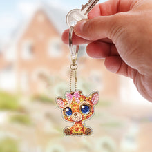 Load image into Gallery viewer, 6pcs Double Sided Special Shape Animal Diamond Painting Art Craft Keychain for Bag
