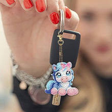 Load image into Gallery viewer, 6pcs Double Sided Special Shape Animal Diamond Painting Art Craft Keychain for Bag
