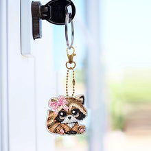 Load image into Gallery viewer, 6pcs Double Sided Special Shape Animal Diamond Painting Art Craft Keychain for Bag
