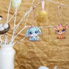 Load image into Gallery viewer, 6pcs Double Sided Special Shape Animal Diamond Painting Art Craft Keychain for Bag
