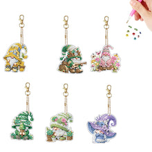 Load image into Gallery viewer, 6pcs Double Sided Special Shape Goblin Diamond Painting Art Craft Keychain for Bag

