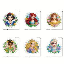 Load image into Gallery viewer, 6pcs Double Sided Special Shape Princess Diamond Painting Art Craft Keychain
