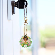 Load image into Gallery viewer, 6pcs Double Sided Special Shape Princess Diamond Painting Art Craft Keychain
