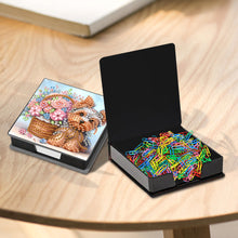 Load image into Gallery viewer, Leather Dog Flower Diamond Painting Notecard Box with 160 Sheets of Paper
