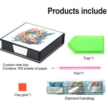 Load image into Gallery viewer, Leather Flower Bird Diamond Painting Notecard Box with 160 Sheets of Paper
