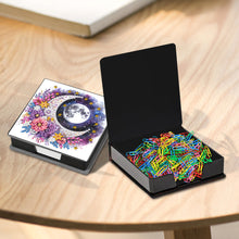 Load image into Gallery viewer, Leather Moon Flower Diamond Painting Notecard Box with 160 Sheets of Paper
