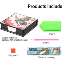 Load image into Gallery viewer, Leather Butterfly Flower Diamond Painting Notecard Box with 160 Sheets of Paper
