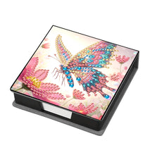 Load image into Gallery viewer, Leather Butterfly Flower Diamond Painting Notecard Box with 160 Sheets of Paper
