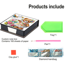 Load image into Gallery viewer, Leather Bear Diamond Painting Notecard Box with 160 Sheets of Paper for Adults

