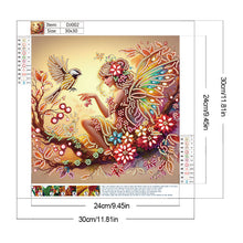 Load image into Gallery viewer, Diamond Painting - Partial Special Shaped - Butterfly Girl (30*30CM)
