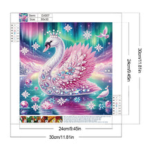 Load image into Gallery viewer, Diamond Painting - Partial Special Shaped - Swan Under The Aurora (30*30CM)
