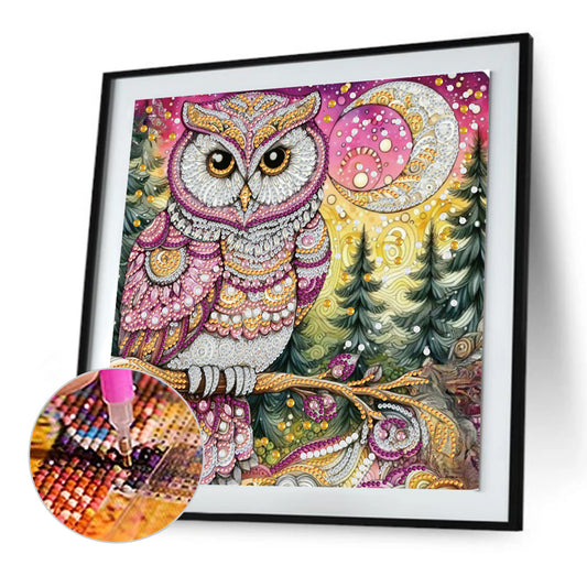 Diamond Painting - Partial Special Shaped - Owl (30*30CM)