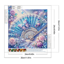 Load image into Gallery viewer, Diamond Painting - Partial Special Shaped - Fan And Flower (30*30CM)
