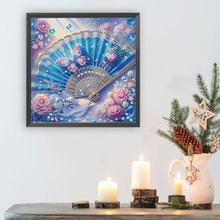 Load image into Gallery viewer, Diamond Painting - Partial Special Shaped - Fan And Flower (30*30CM)
