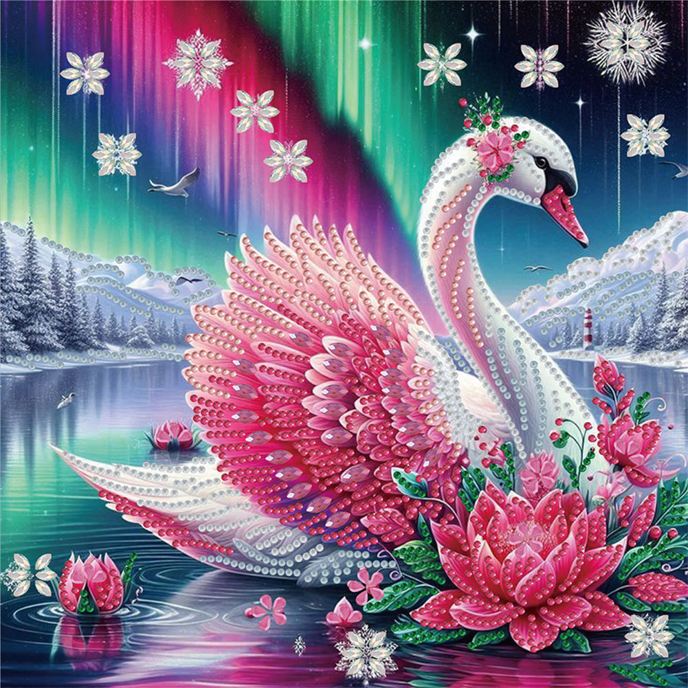Diamond Painting - Partial Special Shaped - Swan (30*30CM)