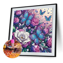 Load image into Gallery viewer, Diamond Painting - Partial Special Shaped - Butterfly And Flower (30*30CM)

