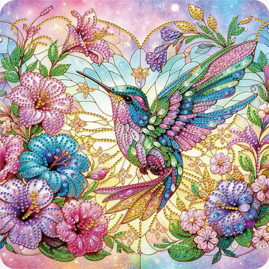 Diamond Painting - Partial Special Shaped - Hummingbird And Flower (30*30CM)