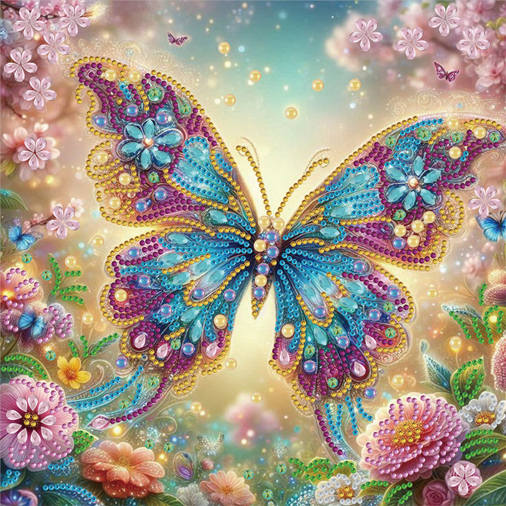 Diamond Painting - Partial Special Shaped - Butterfly (30*30CM)