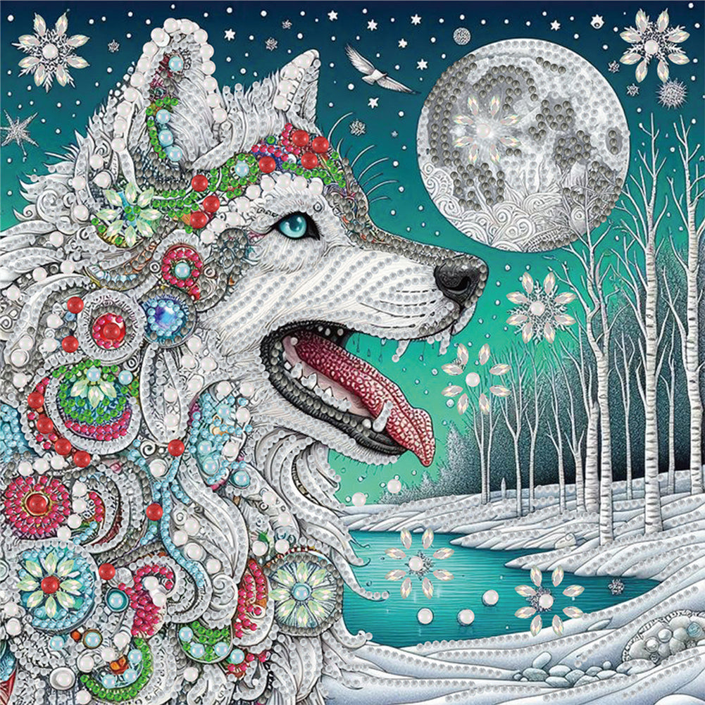 Diamond Painting - Partial Special Shaped - Wolf (30*30CM)