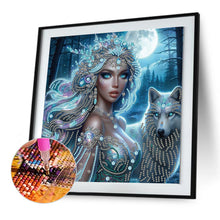Load image into Gallery viewer, Diamond Painting - Partial Special Shaped - Wolf And Girl (30*30CM)
