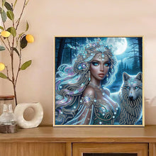Load image into Gallery viewer, Diamond Painting - Partial Special Shaped - Wolf And Girl (30*30CM)
