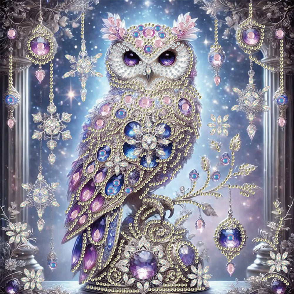 Diamond Painting - Partial Special Shaped - Owl (30*30CM)