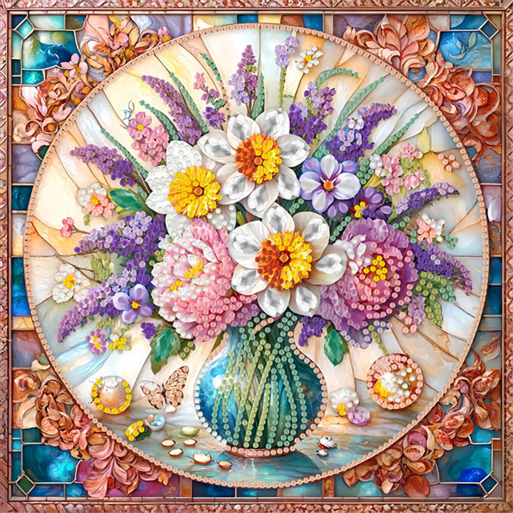 Diamond Painting - Partial Special Shaped - Glass Vase (30*30CM)