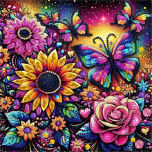 Load image into Gallery viewer, Diamond Painting - Partial Special Shaped - Butterfly Flower (30*30CM)
