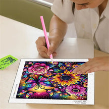 Load image into Gallery viewer, Diamond Painting - Partial Special Shaped - Butterfly Flower (30*30CM)
