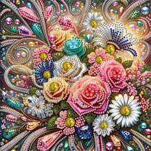 Load image into Gallery viewer, Diamond Painting - Partial Special Shaped - Blooming Flowers (30*30CM)
