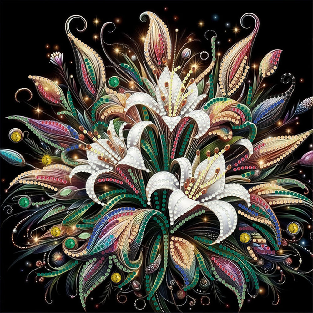 Diamond Painting - Partial Special Shaped - Blooming Flowers (30*30CM)