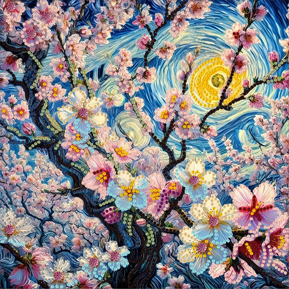 Diamond Painting - Partial Special Shaped - Blooming Flowers (30*30CM)