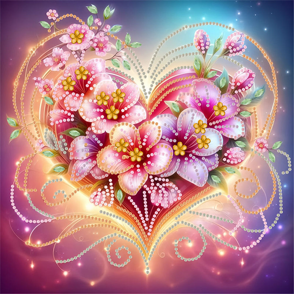 Diamond Painting - Partial Special Shaped - Blooming Flowers (30*30CM)