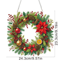 Load image into Gallery viewer, 2D Flat Acrylic DIY Xmas Wreath Hanging Diamond Art Kits for Wall Door Decor

