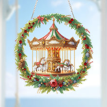 Load image into Gallery viewer, 2D Flat Acrylic DIY Carousel Wreath Hanging Diamond Art Kits for Wall Door
