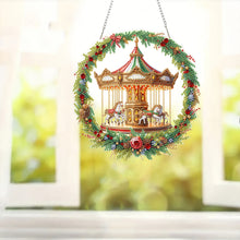 Load image into Gallery viewer, 2D Flat Acrylic DIY Carousel Wreath Hanging Diamond Art Kits for Wall Door
