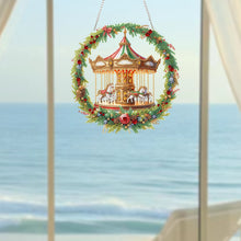 Load image into Gallery viewer, 2D Flat Acrylic DIY Carousel Wreath Hanging Diamond Art Kits for Wall Door
