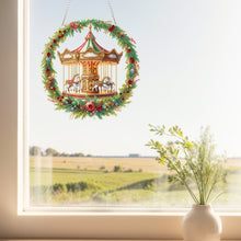 Load image into Gallery viewer, 2D Flat Acrylic DIY Carousel Wreath Hanging Diamond Art Kits for Wall Door
